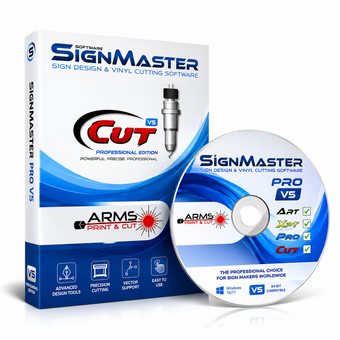 compare product SignMaster Pro V5 - Professional Vinyl Cutting & Sign Making Software | ARMS & Laser Cutter